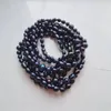 Collier long de perles d'eau douce de riz noir, 5 à 9mm, chaîne de pull de 164cm pour femmes