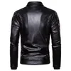 2021 nuovo design moto bomber Aggiungi giacca di pelle di lana da uomo Autunno Turn Down collo di pelliccia rimovibile Slim Fit maschio caldo Cappotti in PU 13Gl #