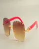 2019 New Square Square Engraving Lens Sunglasses 8300177 Massion Sungence Sun Visor Natural Red Wooden Sunglasses9225892