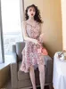 Casual Jurken Zomer Voor Vrouwen 2024 Bloemen Midi Jurk Vrouwelijke Elegante Backless Koreaanse Mode Zonnejurk Vestido De Mujer Pph4541