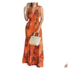 Basic & Casual Dresses Women Tropical Print Halter Backless Maxi Dress Summer Spring Vacation Sleeveless Y Boho Beach Floralcasual Dr Dhku8