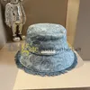 Blomma hink hatt jacquard snapback brev tryck denim fiskare hatt män kvinnor avslappnad sportgolf sunhat