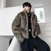 IEFB Vinter Men's Dark Faux Fur Cott Coat Fi Koreansk stil Löst ullkardiganjackor Trend Male Autumn New 9C2877 E4DR#