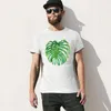 Polos masculinos Green Tropical Leaves VI Camiseta Tops Pretos Camisetas Para Homens Pacote