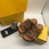 فاخرة FF Slims Slides Sandals Sandals Women Clipper Beach Sandal Classic Buckle Leatter Leatter Flat Flat Flat