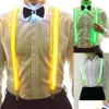 Other Festive & Party Supplies Mens Led Light Up Suspenders Uni 3 Clips-On Braces Vintage Elastic Y-Shape Adjustable Trousers Suspende Dhcgr