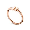 Luxury Band Clover Ring T 925 Sterling Silver Rings Hollowed Essential Women Men Designer Lovers Wedding Classic Exquisite Original Heart Princess Wishbone