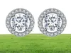 Stud Fashion Luxury 925 Pin in argento Cristalli da rovskis 6mm Piccoli orecchini con zirconi per le donne Regalo di Natale Gioielli coreani8275245