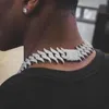 Tıknaz ağır 30mm sivri uçlu Küba Zinciri Erkekler Kolye Mikro Pave Üçlü Sıra CZ Kübik Zirkonya Hip Hop Buzlu Bling Takı Chokers286i