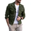 Mens Smart Jacket Solid Color Jacket Autumn and Winter Large Size Casual Retro Coat Slim Lapel Denim Street Top Herrkläder Q4MC#