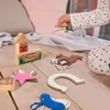 Party Decoration 36pcs/Pack Kids Birthday DIY Wooden Blank Horseshoe Star Shaped Pendant Handmade Home Decorations