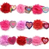 Hundekleidung 30/50 PCs Valentinstag Haustierpflegeprodukt Welpenkatze Accessoires Hunde Bowtie Herzstil kleine mittlere große Kragen