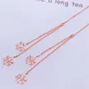 Dangle Earrings Pure 585 Purple Gold Snowflake Tassel Women's Fashion Trend 18K Color Plated Rose Long For Women