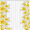 Cortinas de chuveiro moda cortina plumeria flor exótica natural jardim tema impermeável tecido banheiro decoração especial