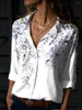 Damskie bluzki moda Kobieta z długimi rękawem Koszulka swobodna elegancka kwiatowa bluzka żeńska ubrania Owczesna luźna klapa