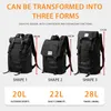 Sac à dos grand 3 en 1 styles convertibles voyage imperméable trekking hommes femmes roll top 17 ordinateur portable adolescent sac d'école