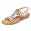 Top Sommer Sandale Flip-Flops für Frauen Strass Blume Sandalen Plattform Keile Mode Keil Sandalen Heels 240228