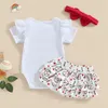Kleidungssets geboren Baby Girl Summer Clothes 3PCS Set Cotton Strampler Baseball Rüschen Tutu -Röcke Kurzes Outfit mit Stirnband
