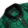 Giacca con cerniera verde alta Stree per uomo Cappotto Jacquard Pasiley Fi Tessuto Sport Streetwear Uniforme Maniche Lg per l'Autunno Inverno F6iU #