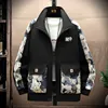 Chinese Fi Splice Jacket Hip Hop Fi Print Windbreaker Spring och Autumn 2024 Nya High Street Men's Clothing P0W7#