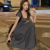 Party Dresses Women Graceful Summer Ankle-length High Street Vestidos Streetwear Solid Simple Fairycore Harajuku Clothes