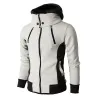 2024 Zipper Hommes Vestes Automne Hiver Casual Manteaux Polaires Bomber Veste Col Écharpe Fi À Capuche Vêtements Pour Hommes Slim Fit À Capuche A6fU #