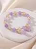 1pc Y2K Style Youthful Lively Colorful Acrylic Butterfly Elastic Beaded Bracelet For Women