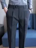 Простой однотонный деловой костюм Брюки для мужчин Slim Fit Повседневные социальные офисные брюки Dr Брюки для свадьбы Жених Вечерние брюки Мужская одежда 99SH #