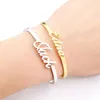 CAVSUAT Gift Personalized Letters Initials Bangles Custom Name Bangle Women Jewelry Friendship Pulseiras Drop 240323