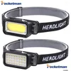 Headlamps Powerf Cob Led Headlamp Usb Rechargeable Headlight Waterproof Head Lamp For Cam Hiking Fishing Hunting Emergency Drop Delive Otxsz