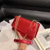 Omuz Çantaları 2024 Trend Mektubu Çapraz Sınırlı Kadın Çantası Tek Crossbody Zinciri Küçük Kare