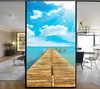 Window Stickers Privacy Windows Film Decorative Seaside Scenery Glass No Glue Static Cling Frosted Tint 85