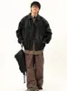 Retro PU Motorjas Mannen Vrouw Japanse Losse Streetwear Bomber Leren Jassen Lente Herfst Casual Cargo Uitloper Unisex J9jt #