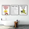 Karma Bathroom Rules Art Quote Wall Decor Canvas Painting Funny Toilet Paper Print Poster Humor Pictures WC Home 240327