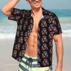 Chemises décontractées pour hommes Art caniche chemise hawaïenne homme vacances chien imprimé à manches courtes respirant imprimé rétro chemisiers surdimensionnés