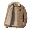 Browon Brand Winter Jacket Men 2024 Autumn Fi Solid Color Corduroyジャケット