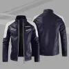 2023 Nuevos hombres de invierno MV Agusta Chaqueta con logotipo de motocicleta Fi Chaqueta con cremallera de motocicleta Outwear Keep Warm Leather Man Coat i4J6 #