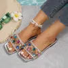 Talltlipper tofflor Summer Siny For Women New Ladies Flat Beac Silver Sandals Outdoor Soes Luxury Designer Plus Size 43 H240327