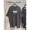 Chemises pour hommes Balencigs T-shirt Pulls Version B Marque de haute couture Paris Fortress Night Manches courtes Tissage et teinture réguliers Pur coton lourd H5ZK