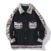 Hip Hop Übergroße Varsity Jacken Männer Harajuku Böhmischen Einzigartige Muster Gedruckt Patchwork Multi-taschen Revers Casual Mäntel Unisex m179 #