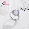 Cluster Rings Brand Big Round Opal Stone Party For Women Jewelry 925 Sterling Silver Female Finger Ring Gift snabbt