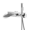 Wastafelkranen YANKSMART LED Gezamenlijke Pijp 5 Stuks Kraan Wandmontage Bad Waterval Uitloop Regendouche Handmixer Waterkraan