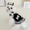 Vêtements de chien coréen noir rose vêtements pour animaux de compagnie mode mignon arc robe de princesse pour petit moyen Yorkshire Chihuahua chiot vêtements de chien