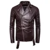 Veste en cuir moto Slim Veste en cuir pour hommes British Fi Veste en cuir PU pour hommes j5QE #