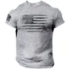 Gym Men's T-shirt 3D Print USA Flag T-shirt överdimensionerad avslappnad kortärmad sommar sportkläder män kläder tees toppar g1wo#