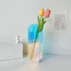 Vazolar Yaratıcı Sanat Oluklu Çiçek Hidroponik Düzenlemesi Ins Style Acrililik Vazo Dükkanı Tasarım Düğün Partisi Ev Ofis Dekoru