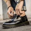 Chaussures décontractées grande taille 29cm luxe design original style britannique en cuir véritable casual pour hommes noir hombre robe extérieure quotidienne