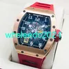 Men's Wristwatch Richardmills Luxury Watches Mens Automatic Machine Rm030 42 x 50mm Mens Watch Rm030 Rose Gold Hollow Plate HBAX