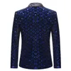 men's Suit Jacket Autumn and Winter New High-quality Men's Polka Collar Suit Stage Banquet Hosting Party Diamd Sequin Dr 06Qj#