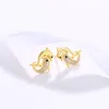 Brincos de parafuso prisioneiro animais orelha studs design feminino japonês e coreano dos desenhos animados bonito moda pingente para homens colares